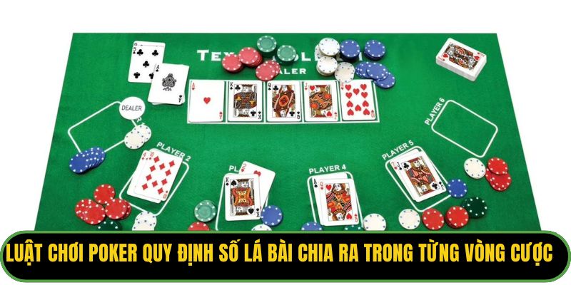 Luật chơi Poker quy định số lá bài chia ra trong từng vòng cược