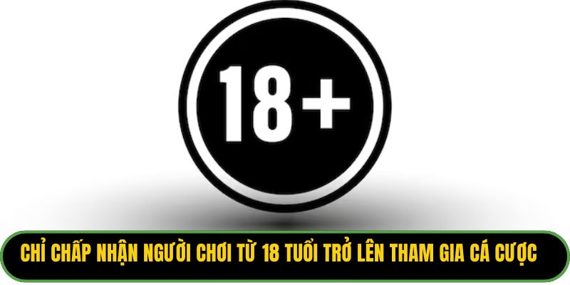 Nhà cái chỉ chấp nhận người chơi từ 18 tuổi trở lên tham gia cá cược